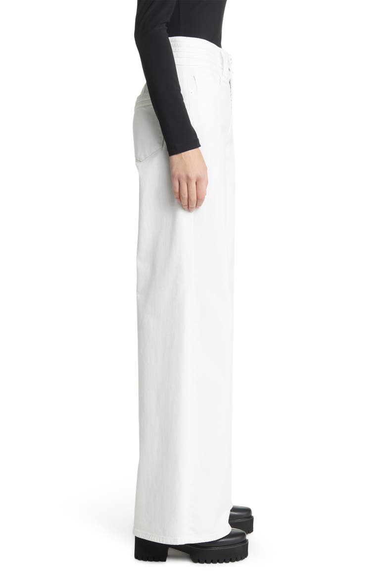 Paneled High Waist Wide Leg Jeans, Alternate, color, BLANC
