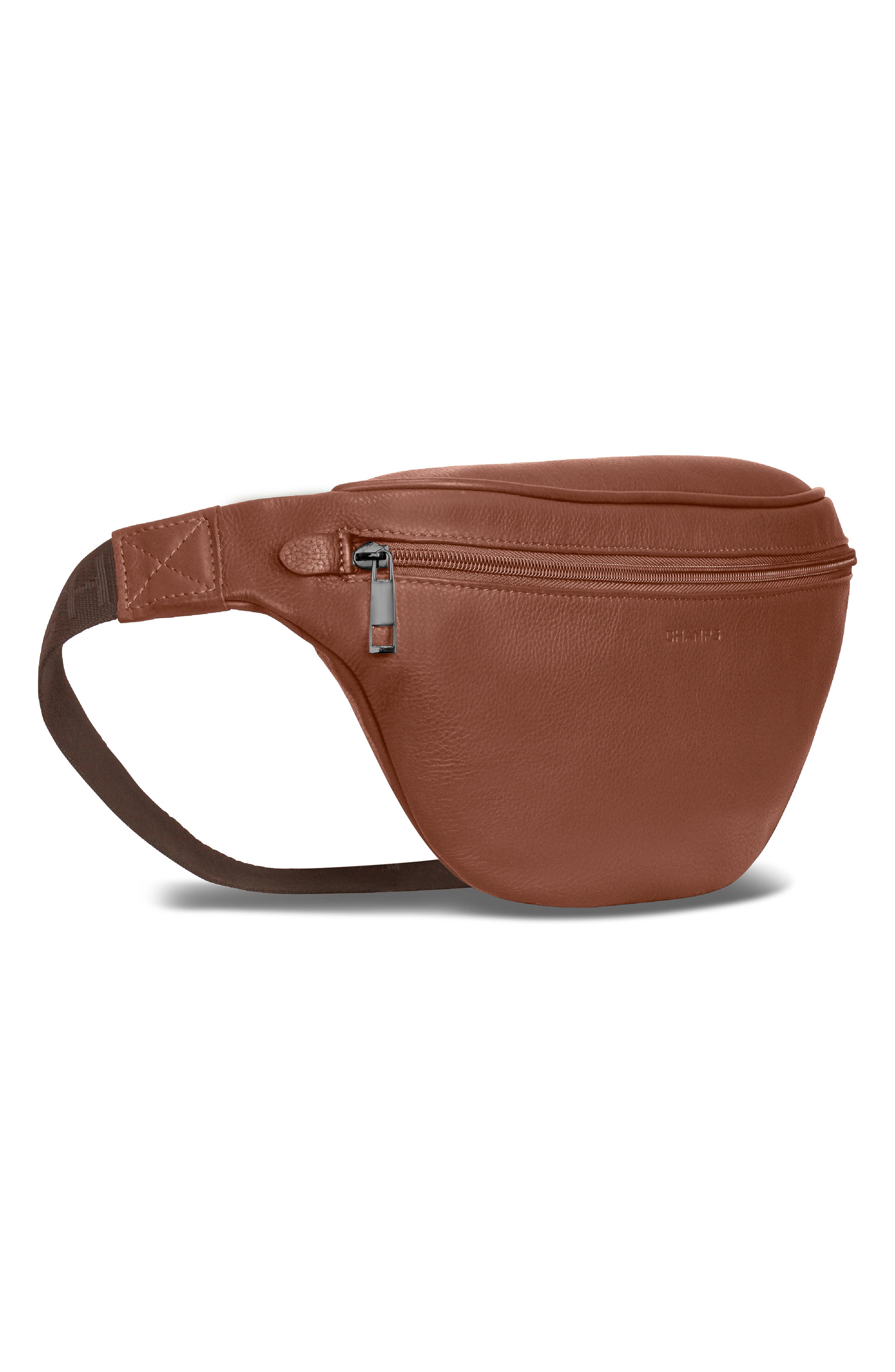 CHAMPS Onyx Leather Belt Bag, Alternate, color, Brown