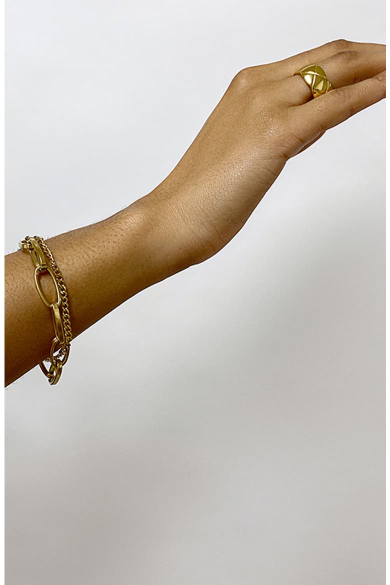 Oversized Paperclip Mixed Chain Water Resistant Bracelet, Alternate, color, YELLOW