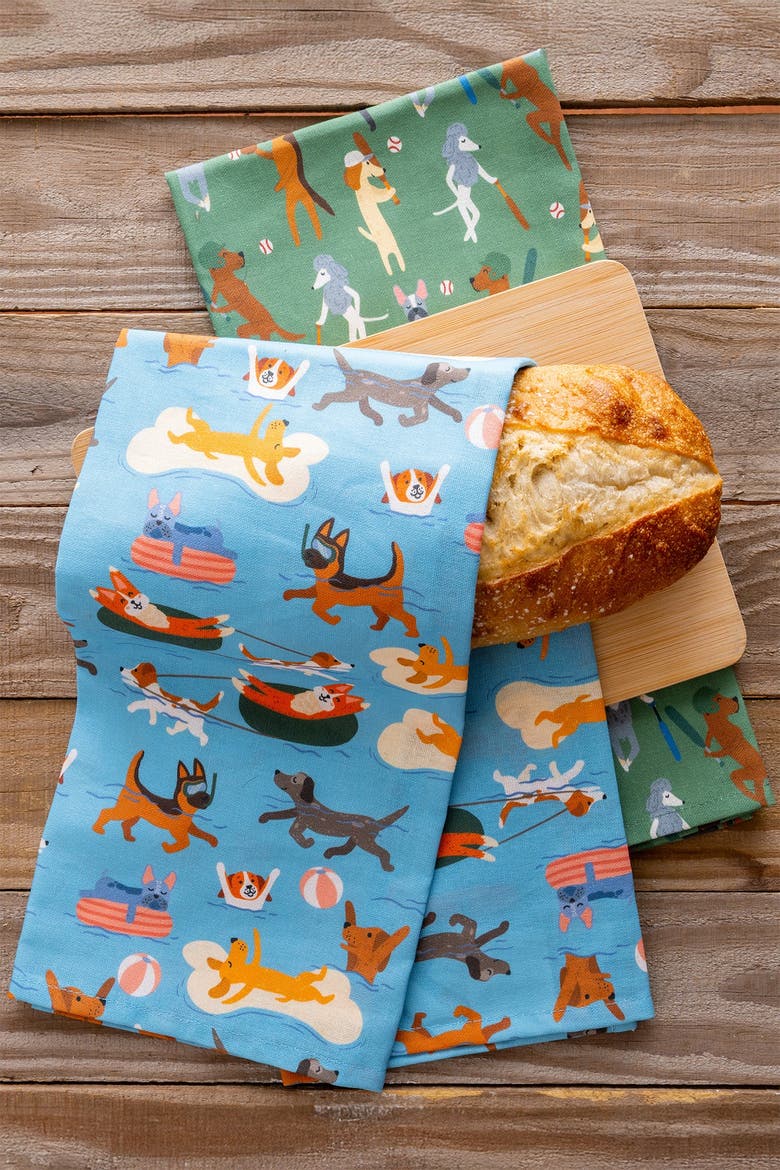Dog Kitchen Towels - Fastballs & Floaties, Alternate, color, Fastballs and Floaties