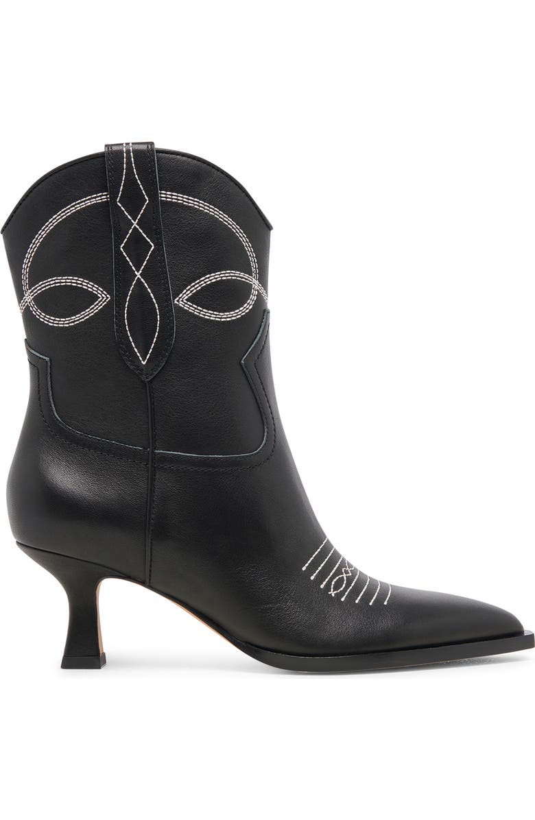 Dolce Vita Angel Pointed Toe Western Boot, Alternate, color, Black/White Leather