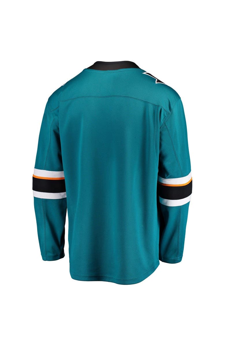 FANATICS Men's Fanatics Branded Teal San Jose Sharks Breakaway Home Jersey, Alternate, color, 