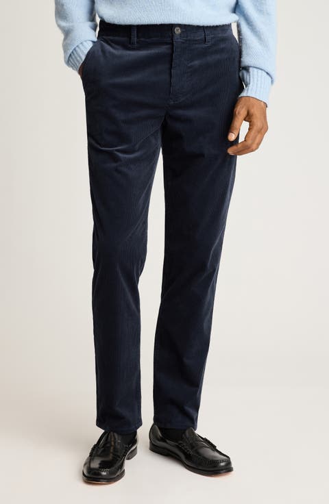Flat Front Cotton Stretch Corduroy Chinos
