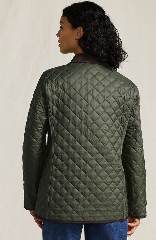 Lands' End Reversible Barn Quilted Jacket In Green