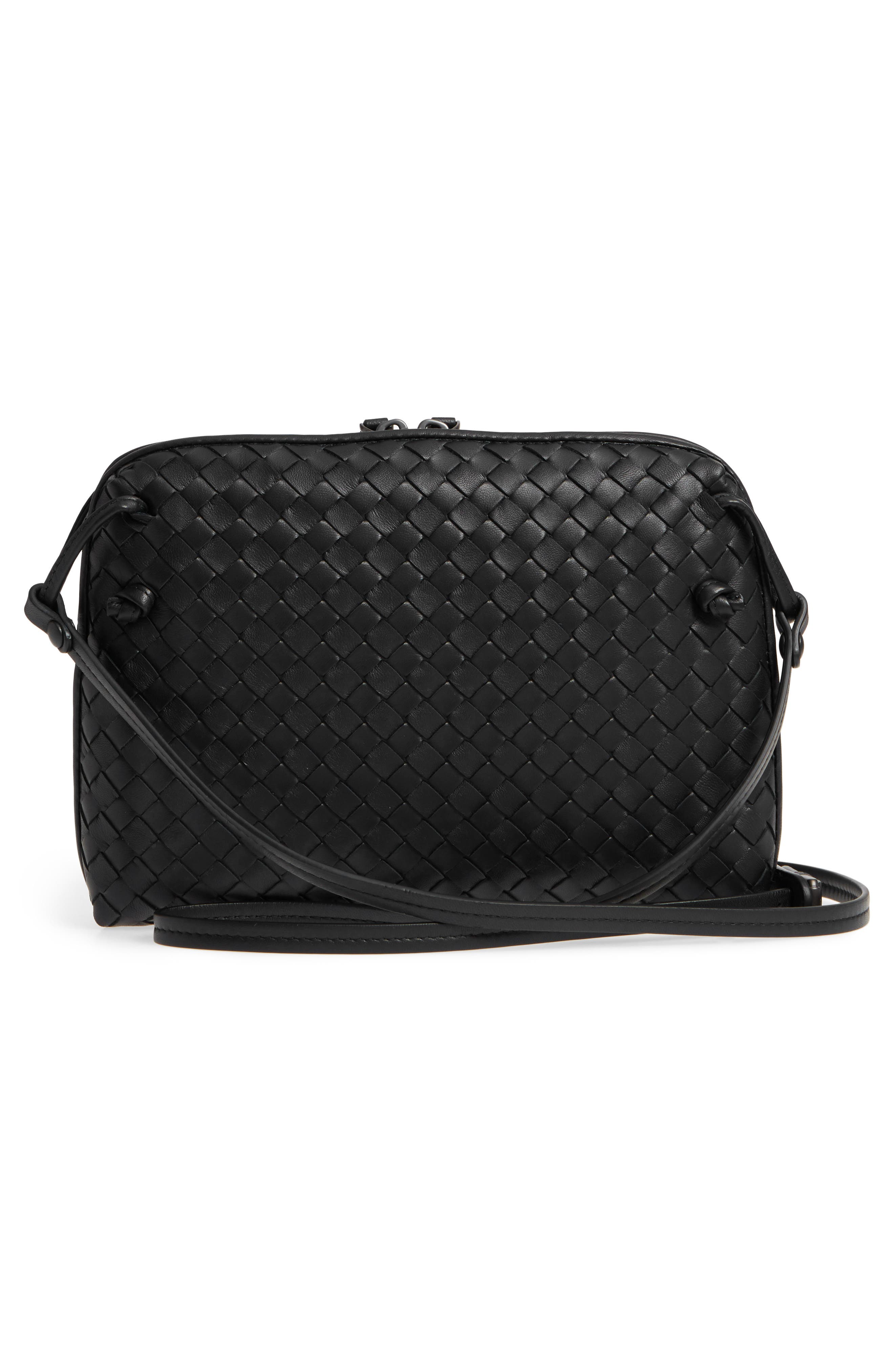 Nodini Woven Leather Crossbody Bag, Alternate, color, NERO