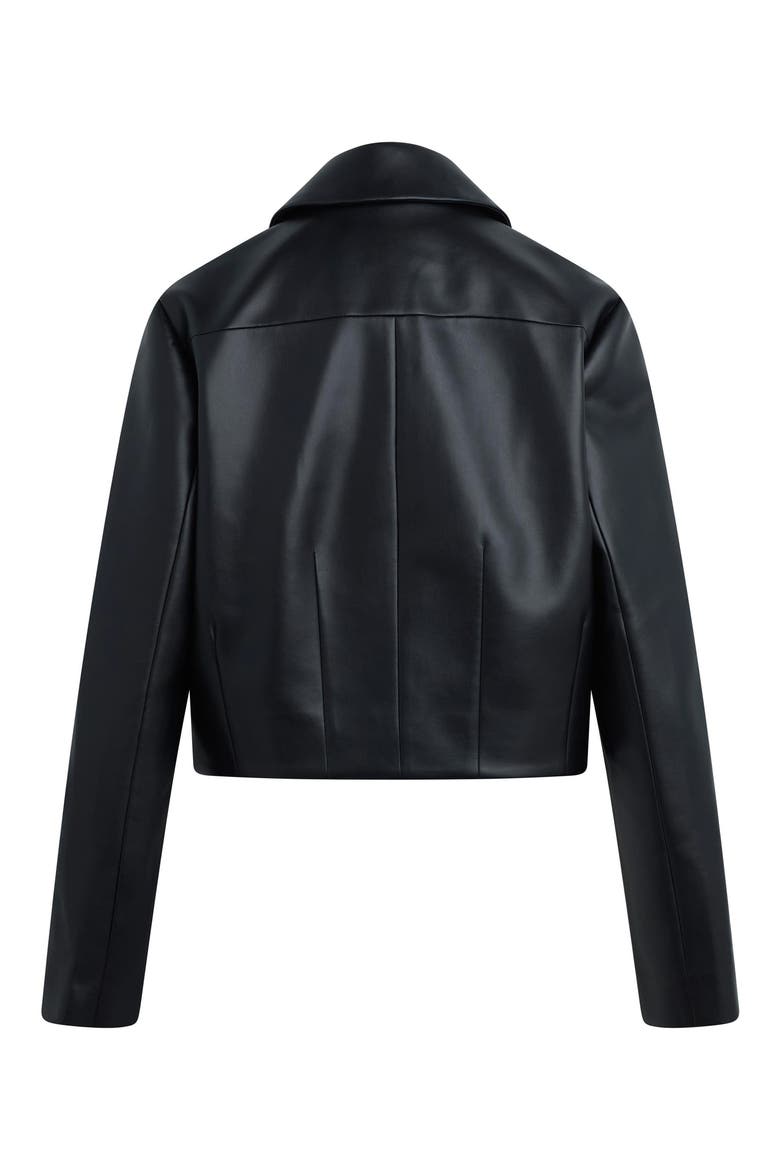 The Small Town Girl Faux Leather Jacket, Alternate, color, BLACK