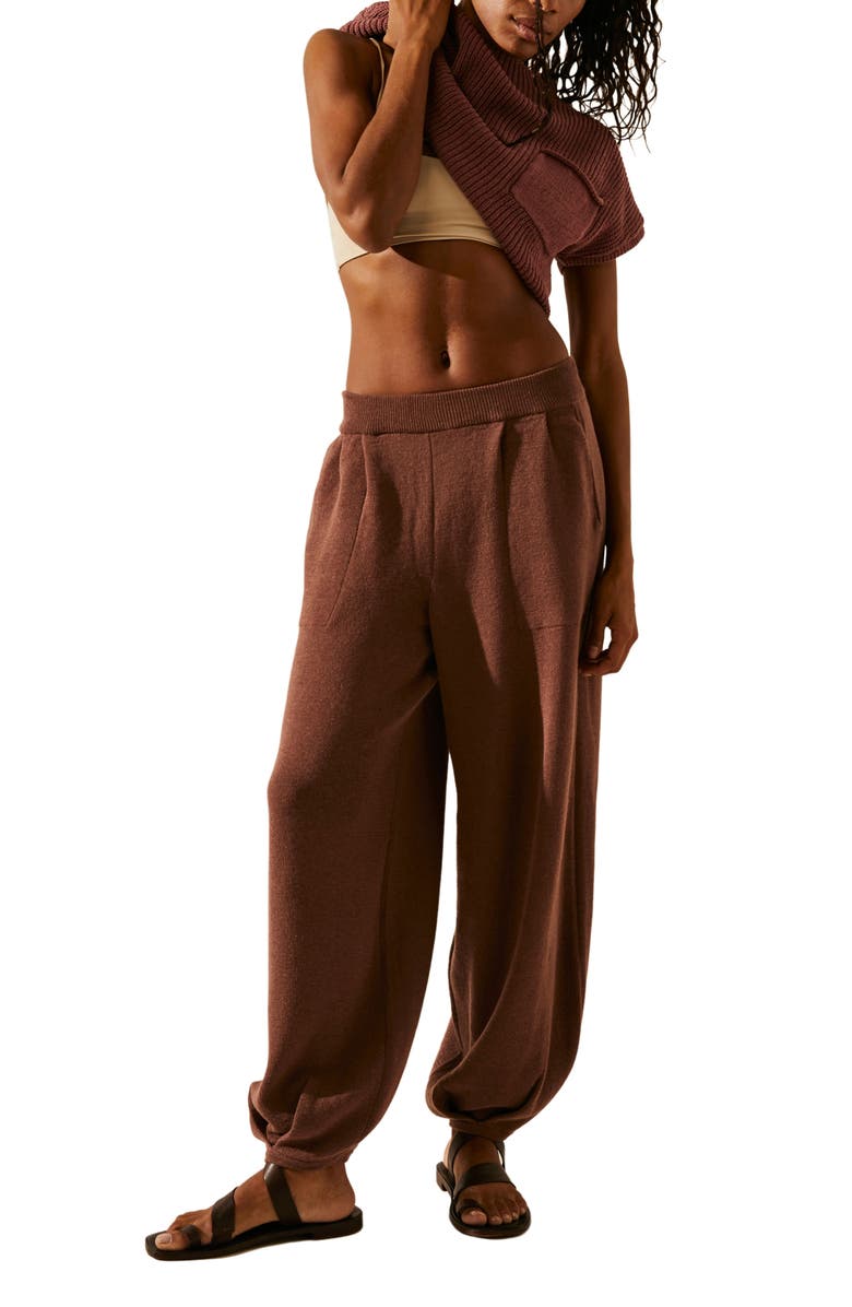 Free People Free-est Freya Short Sleeve Sweater & Pants Set, Main, color, Withered Rose