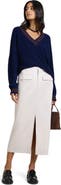 Onia Deep V-neck Varsity Pullover Sweater