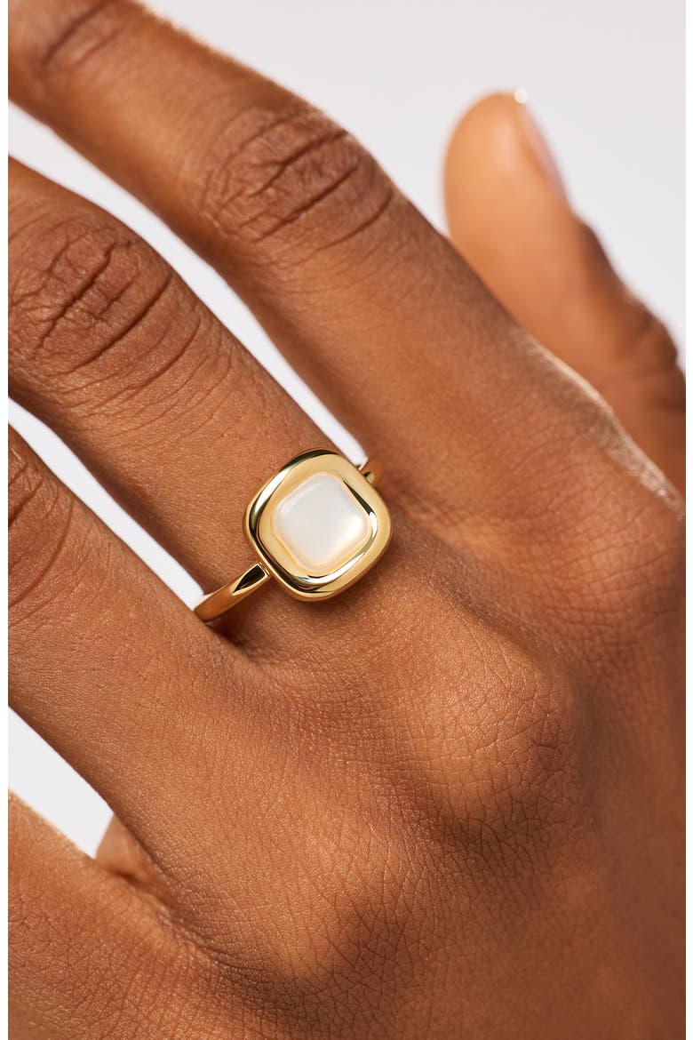 Clara Mother-of-Pearl Statement Ring, Alternate, color, GOLD / WHITE
