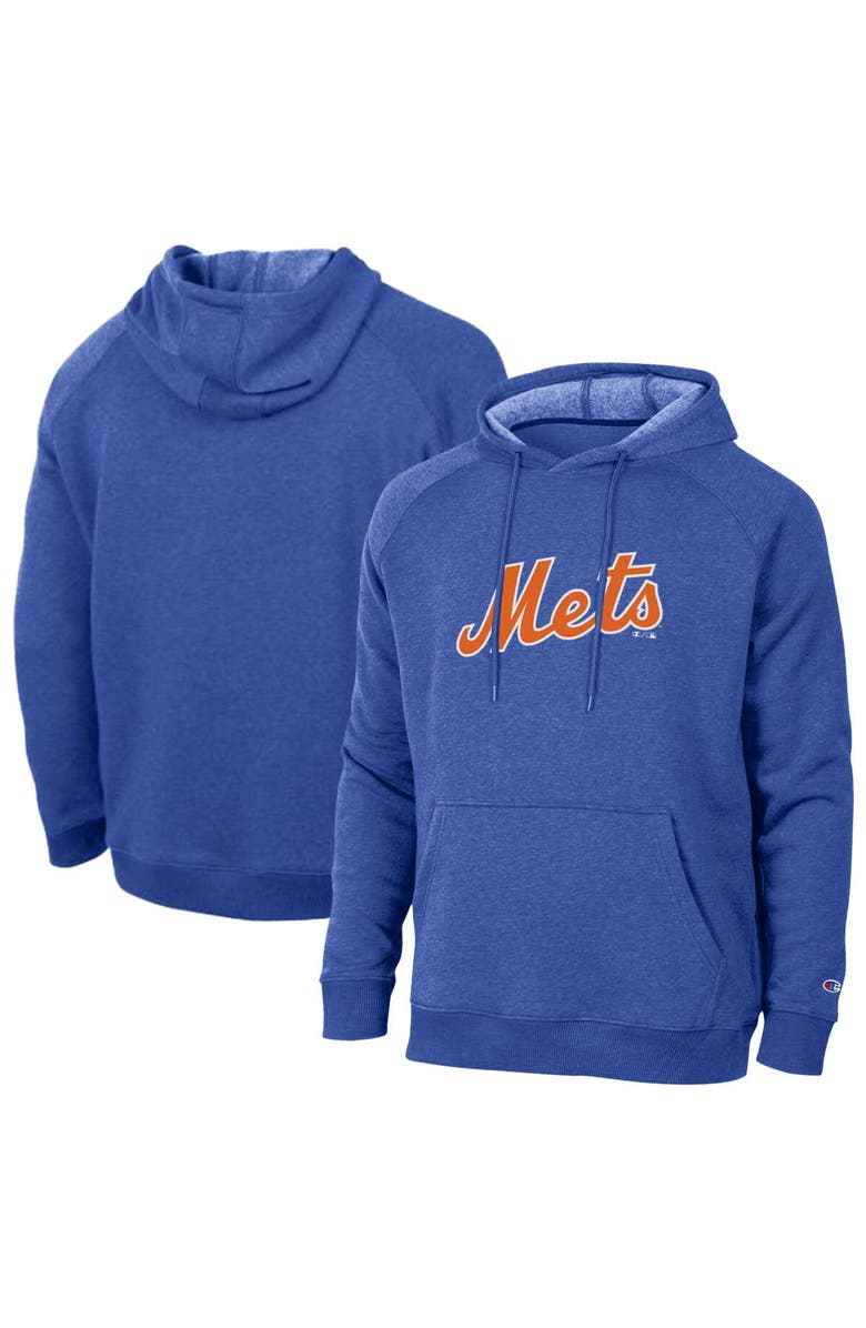 Champion Men's Champion  Royal New York Mets Triumph Tri-Blend Raglan Hoodie, Main, color, Royal