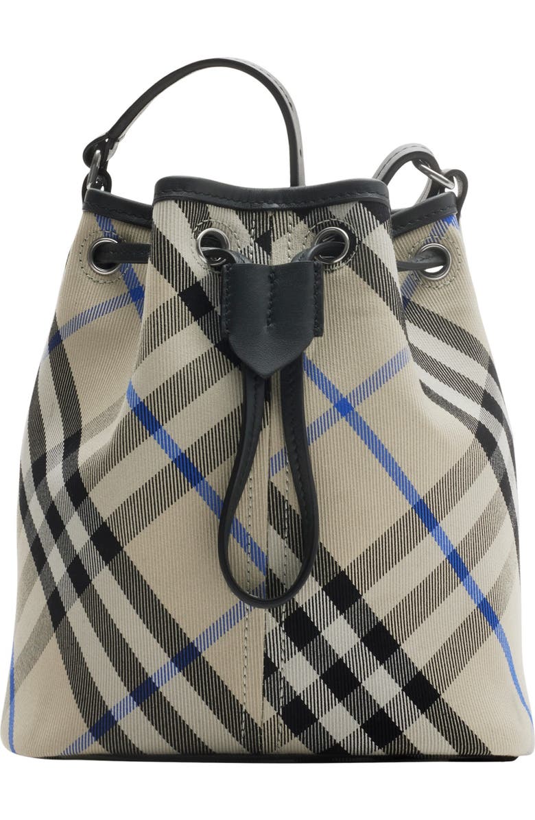 Burberry Mini Check Bucket Bag, Main, color,