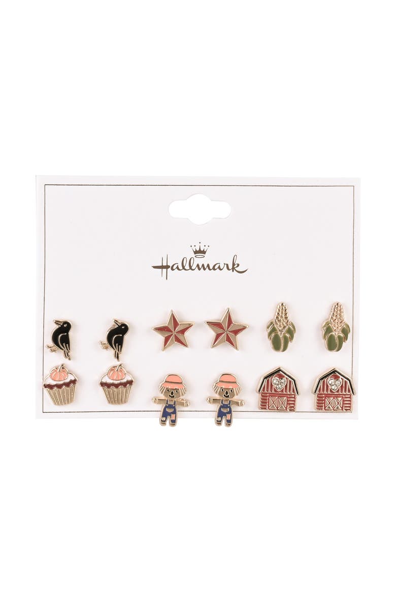 Farm Favorites 6 Pair Earring Set, Alternate, color, Orange