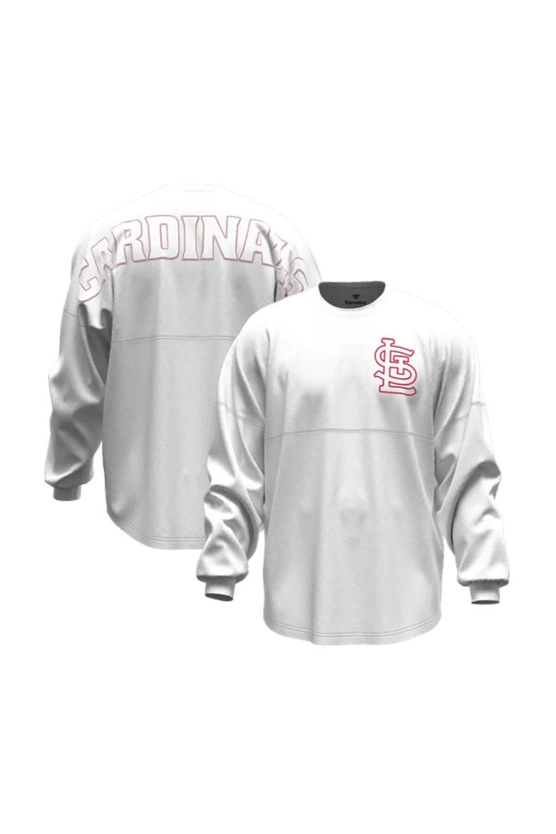 Women's Fanatics White St. Louis Cardinals Baseball Stitch Spirit Jersey Long Sleeve T-Shirt, Main, color, White