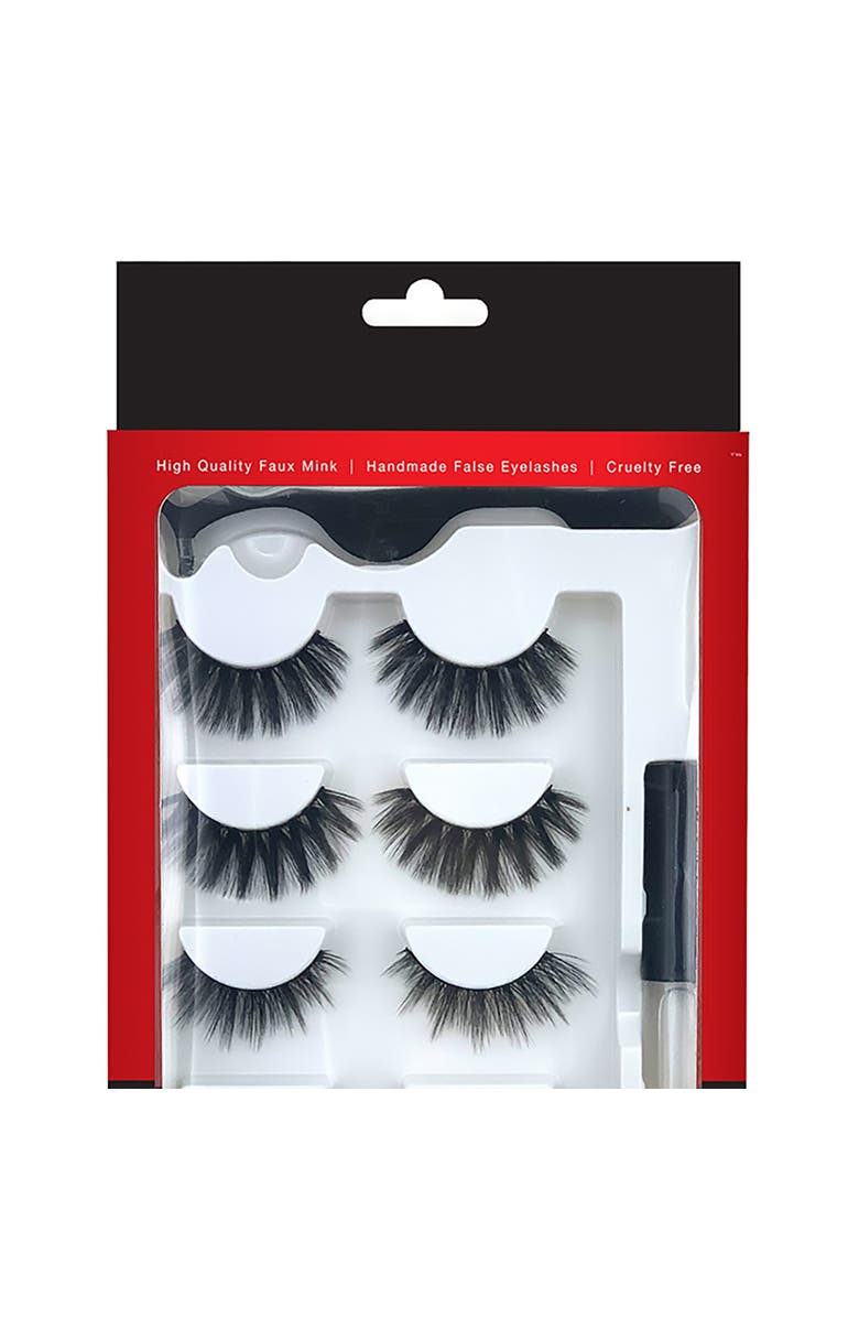 PURSONIC Faux Mink Style False Eyelashes Extensions, Alternate, color, Black