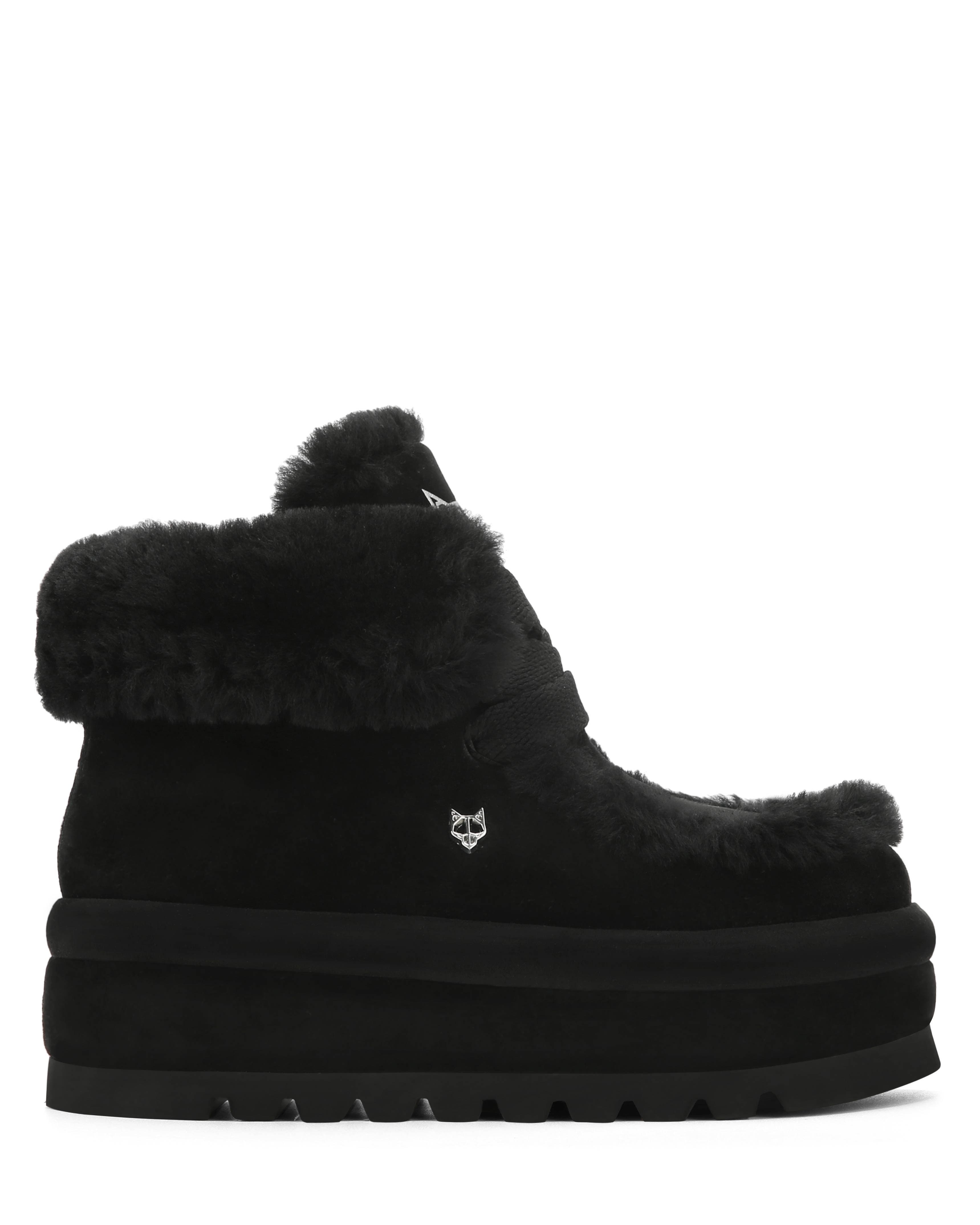 Naked Wolfe Bambi Ice Faux Fur/Suede, Alternate, color, Black