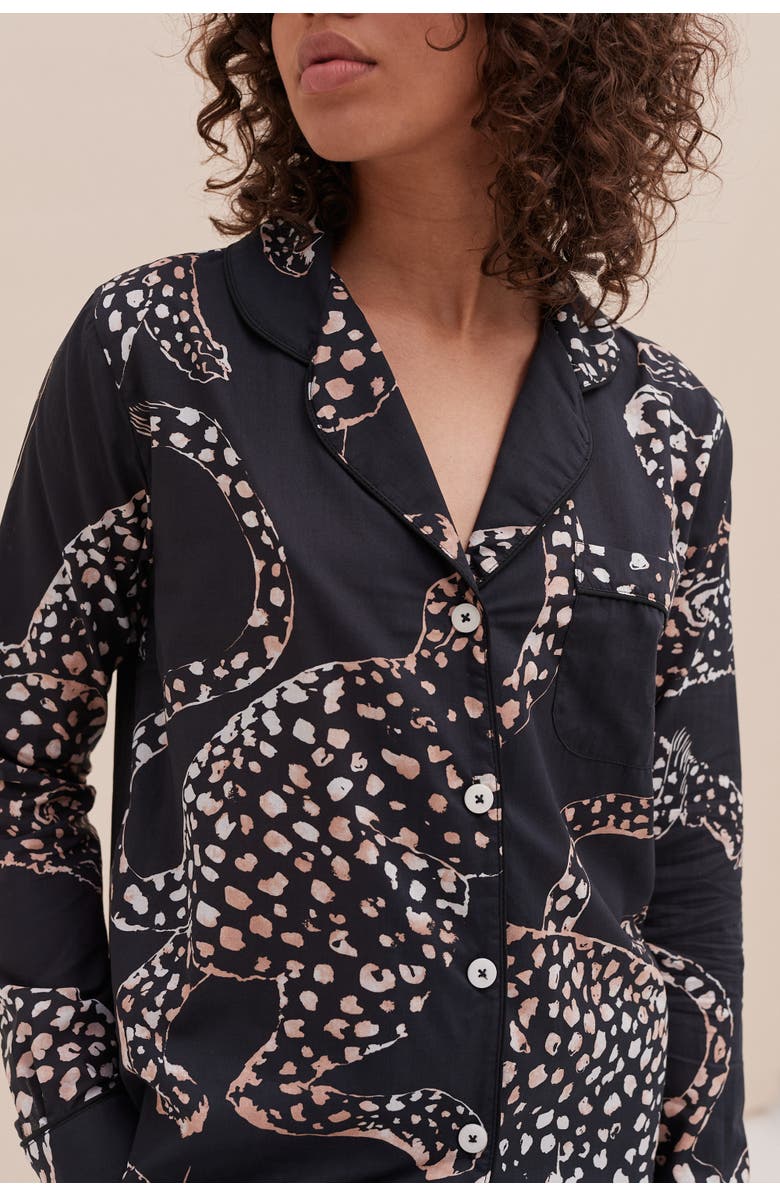 Desmond & Dempsey Long Pajama Set, Alternate, color, Jag Navy