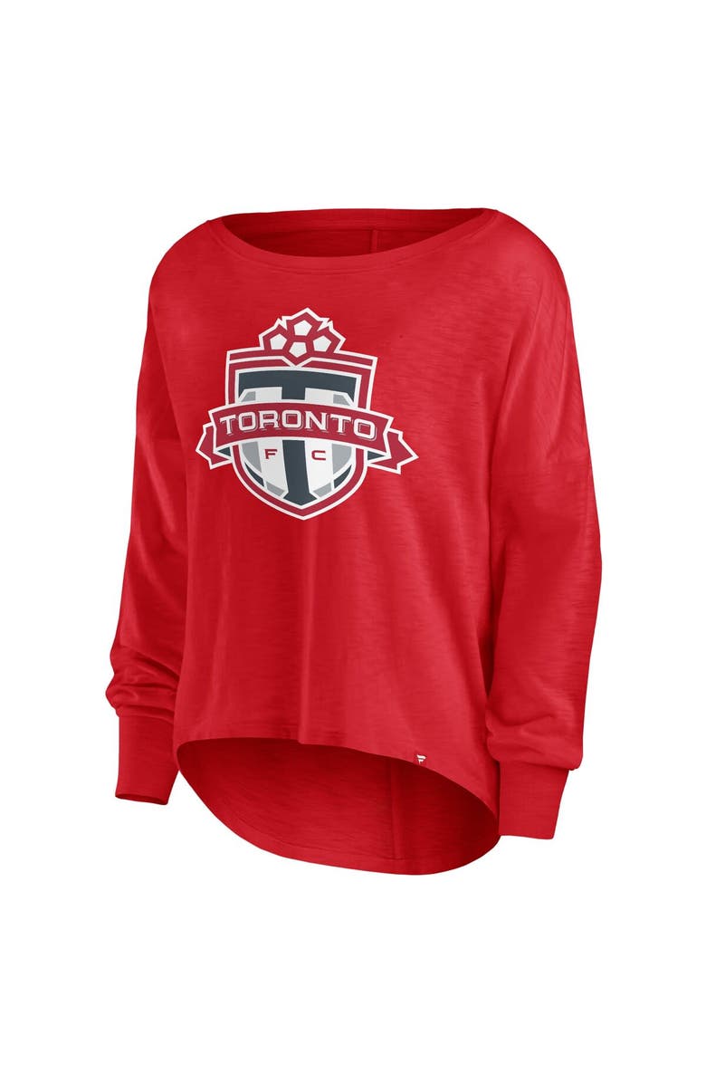 FANATICS Women's Fanatics Branded Red Toronto FC Fundamentals Carver Slub Long Sleeve T-Shirt, Alternate, color, 