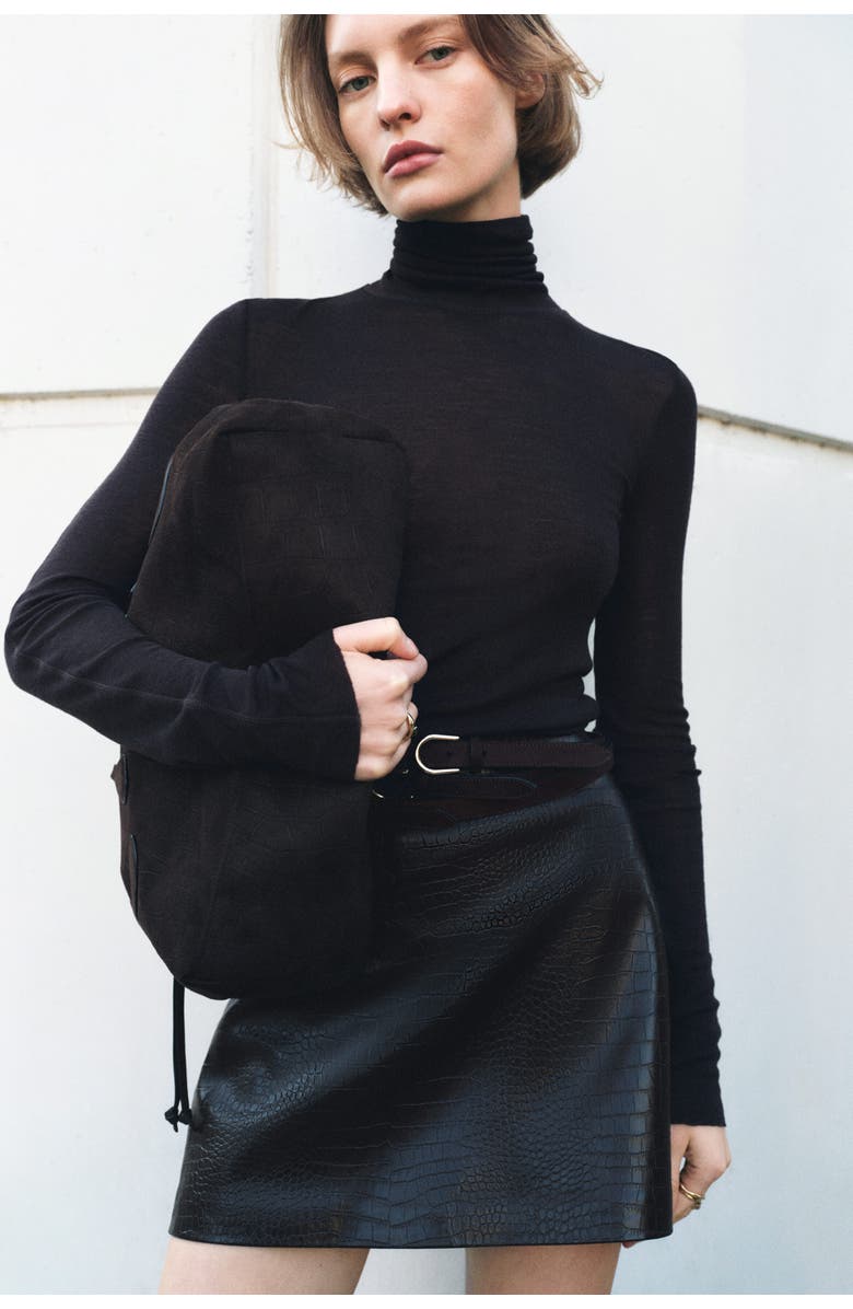 H&M Coated Mini Skirt, Alternate, color, 