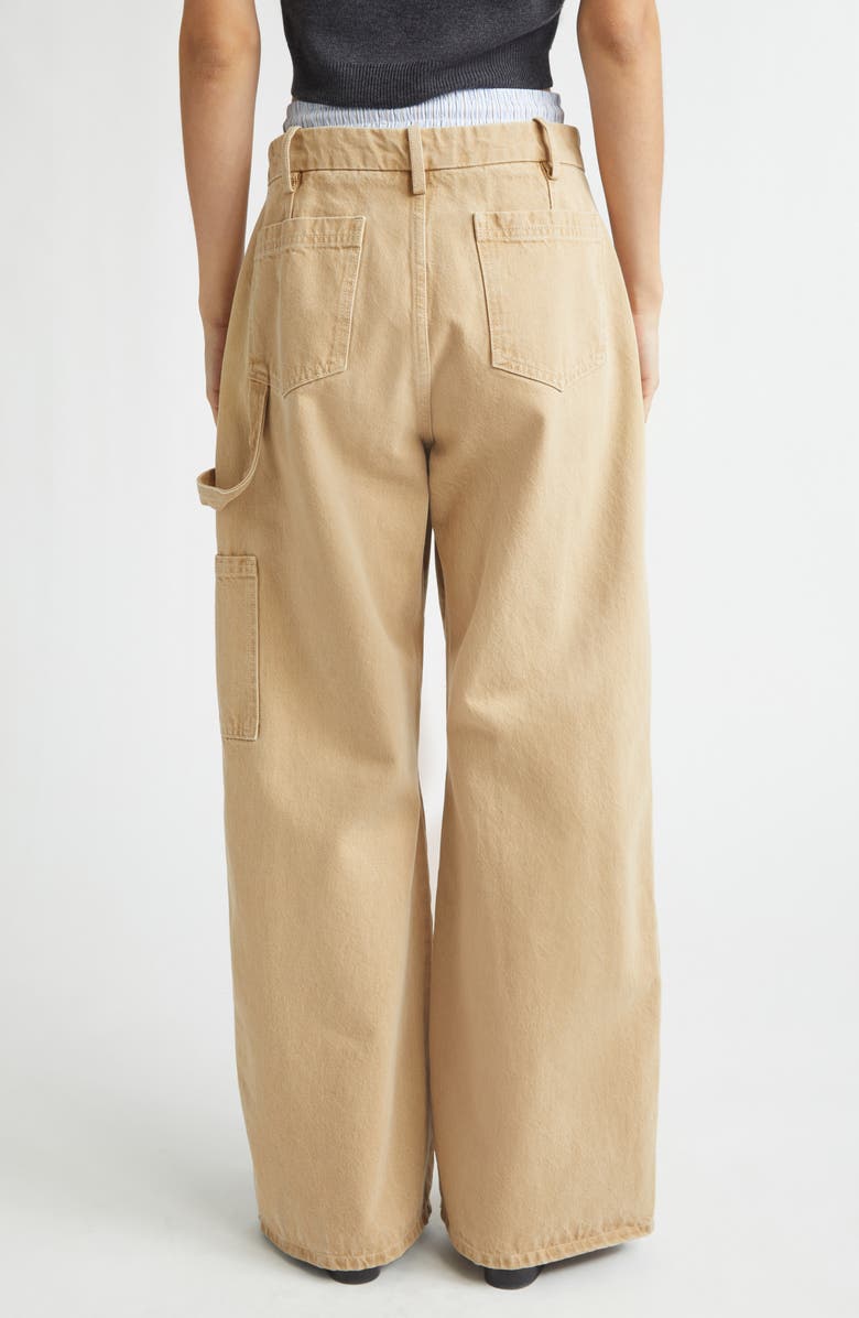MONSE Double Waistband Wide Leg Carpenter Pants, Alternate, color, Tan