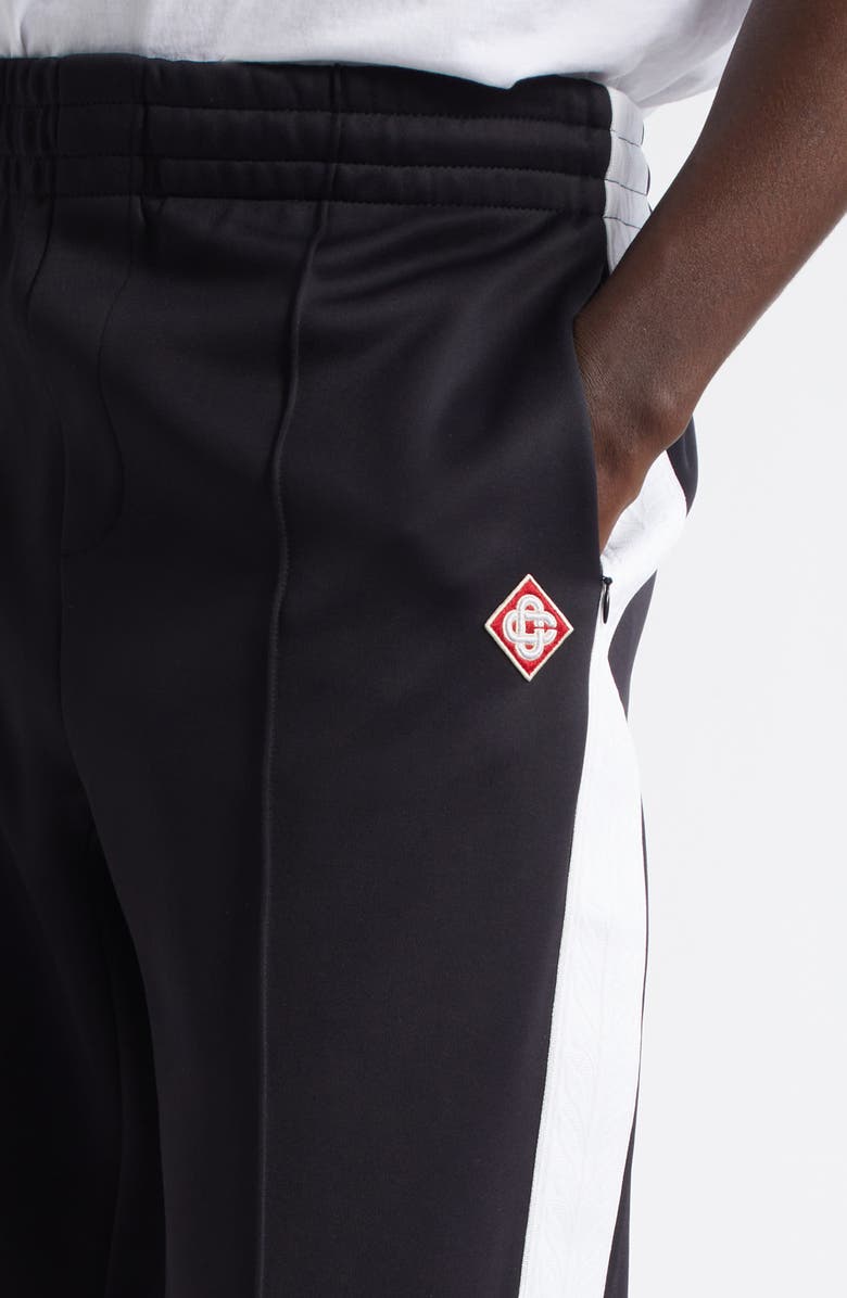 Casablanca Laurel Tape Scuba Knit Jersey Track Pants, Alternate, color, Black