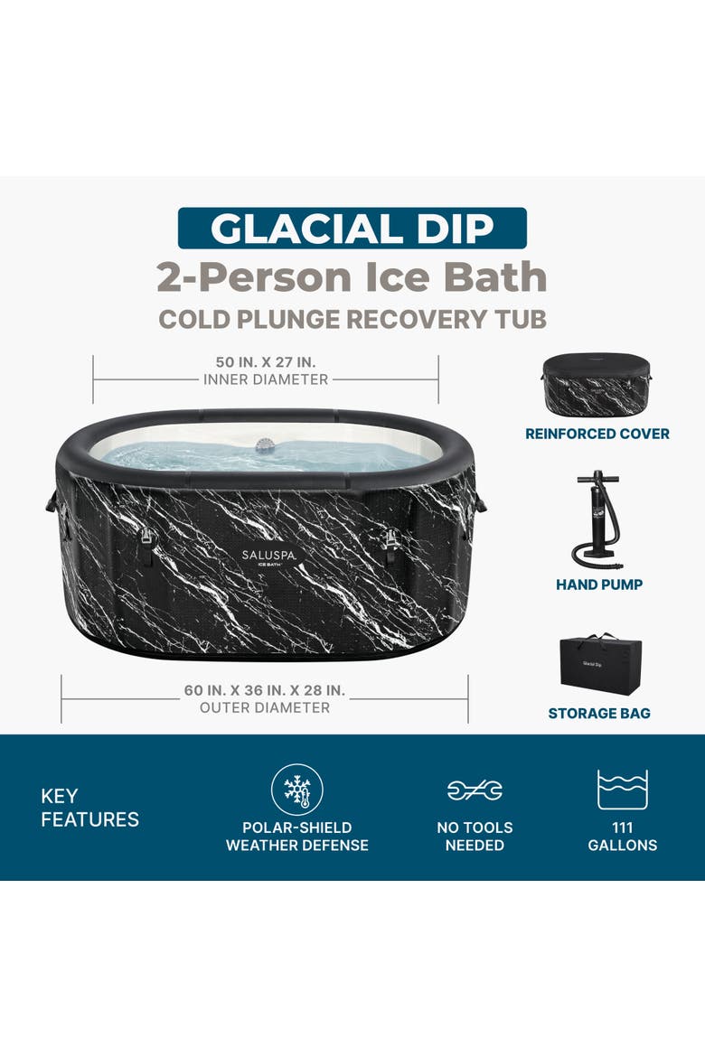 Glacial Dip Cold Plunge Inflatable Tub, Alternate, color, Multicolored