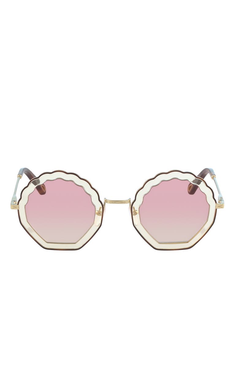 Chloé Tally 56mm Scalloped Sunglasses, Alternate, color,