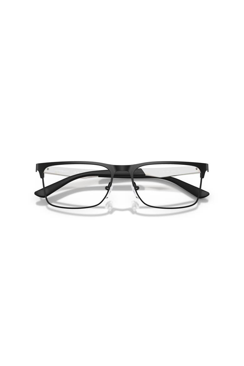 56mm Rectangle optical glasses, Alternate, color, Black/ Silver