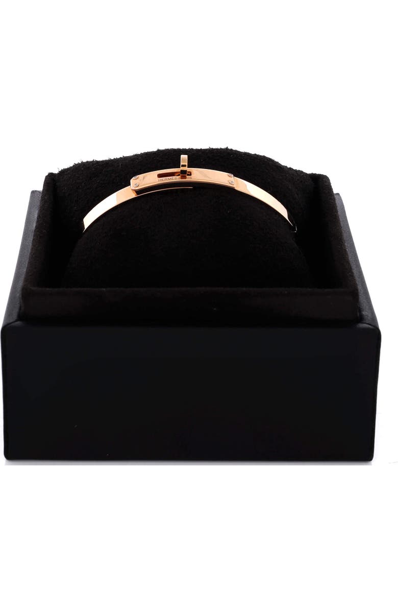 Pre-Owned Hermes Kelly Bracelet 18K Rose Gold with 4 Diamonds Small, Alternate, color, Rose Gold