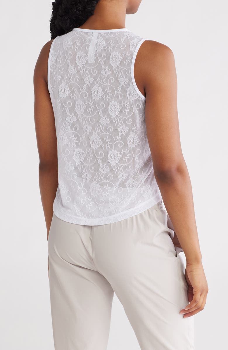 X by Gottex Lace Sleeveless Top, Alternate, color, White