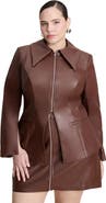 ELOQUII Faux Leather Split Hem Jacket
