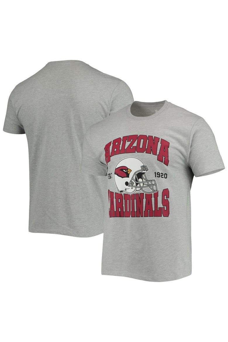 Men's Junk Food Heathered Gray Arizona Cardinals Helmet T-Shirt, Main, color, Heather Gray