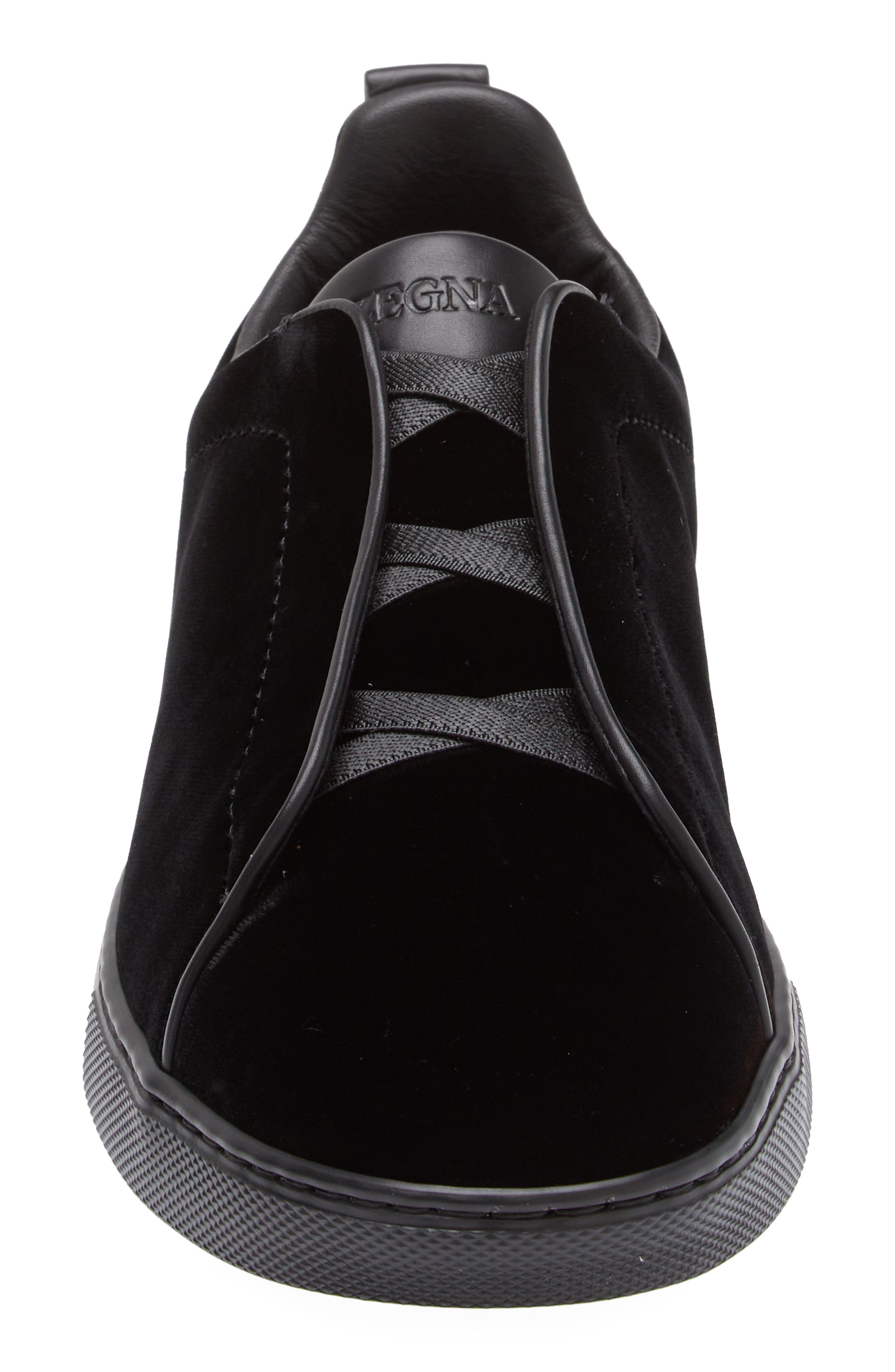 ZEGNA Triple Stitch Velvet Sneaker, Alternate, color, 
