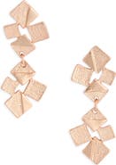 Karine Sultan Brushed Square Cluster Drop Earrings