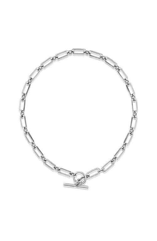 Sheryl Lowe Oval Link Chain Necklace With Toggle In Sterling Silver