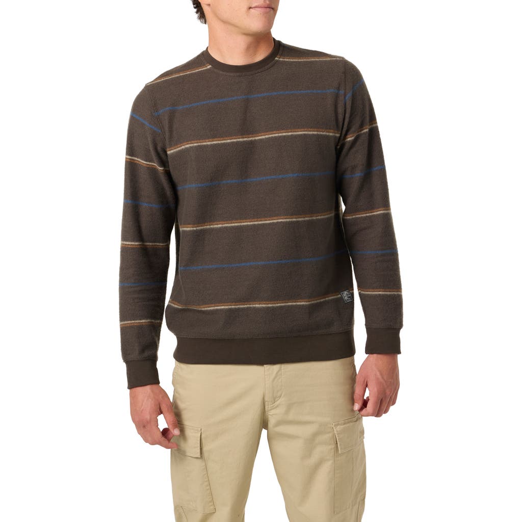 O'neill Nash Stripe Crewneck Sweatshirt In Brown