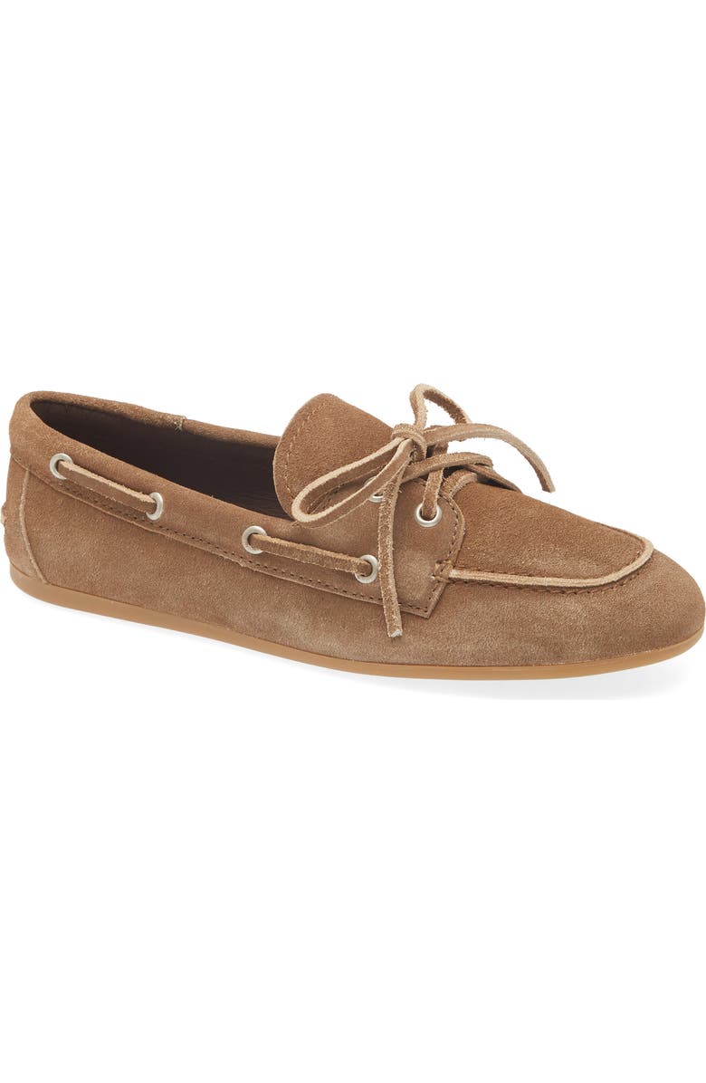 Jeffrey Campbell Boast Boat Shoe, Main, color, Camel Suede