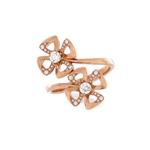 Fiorever Double Ring 18K Rose Gold and Diamonds