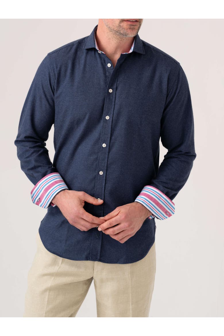 Cotton Cashmere Long Sleeve Shirt, Main, color, Navy