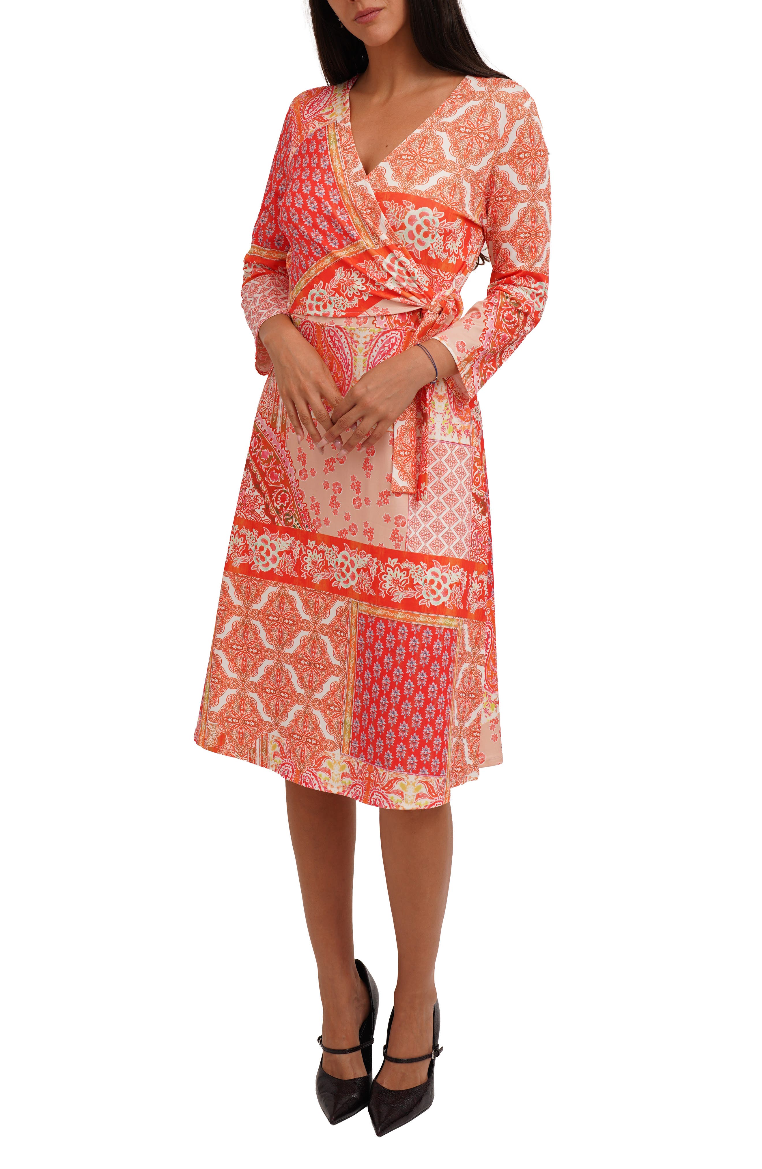 Print Wrap Dress - image 3