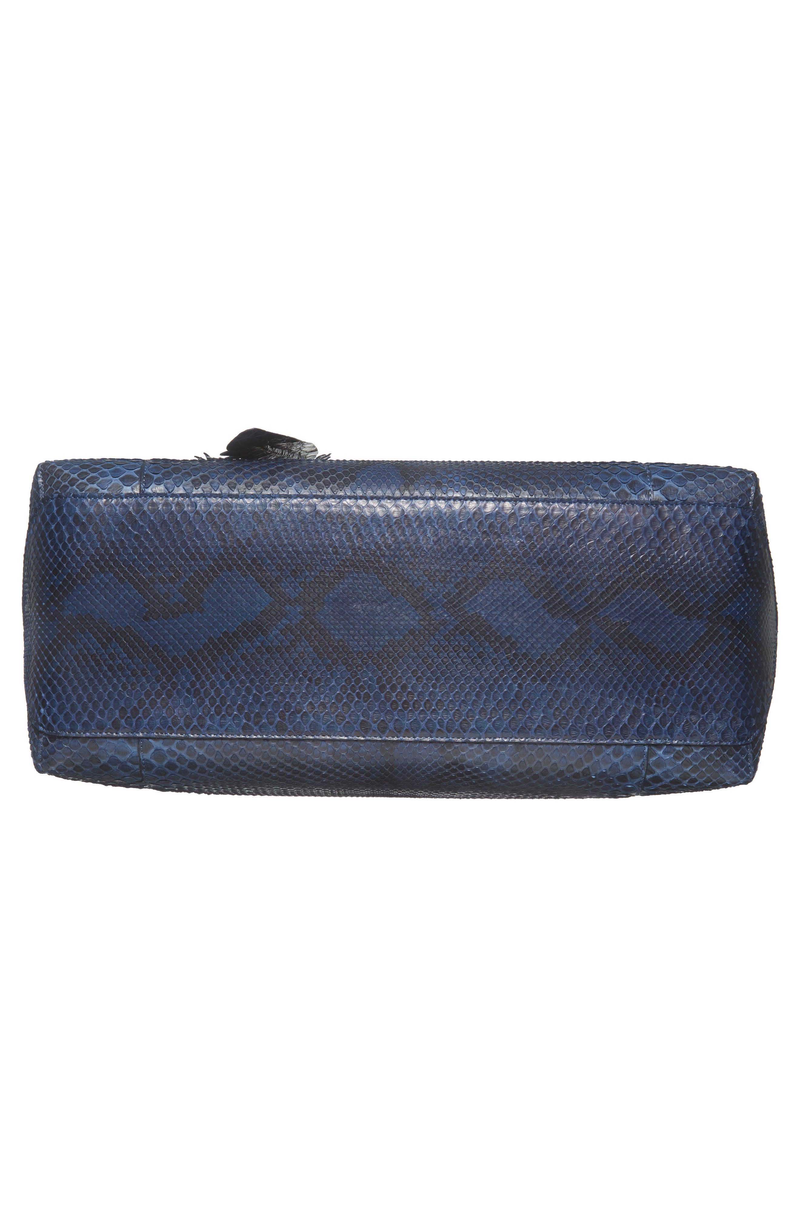 Medium Erica Genuine Python & Crocodile Tote, Alternate, color, NAVY MATTE