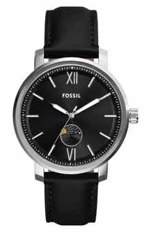 Fossil Rhett Leather Strap Multifunction Watch, 43mm