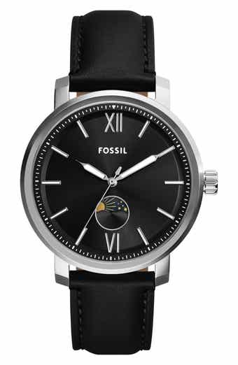 Fossil Rhett Leather Strap Multifunction Watch, 43mm