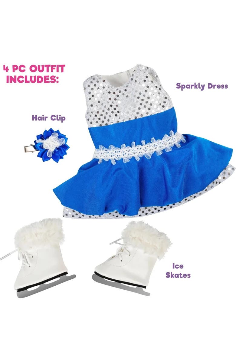 Dress Along Dolly Ice Skating Doll Outfit for 18" Dolls, Alternate, color, Blue