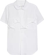 Comme des Garçons Girl Bow Detail Cotton Broadcloth Button-Up Shirt