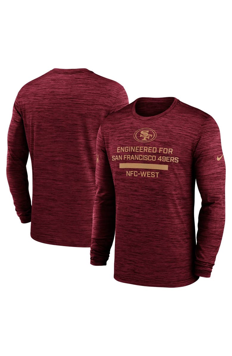 Nike Men's Nike Scarlet San Francisco 49ers Sideline Velocity Performance Long Sleeve T-Shirt, Main, color, Scarlet