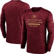 Nike Men's Nike Scarlet San Francisco 49ers Sideline Velocity Performance Long Sleeve T-Shirt