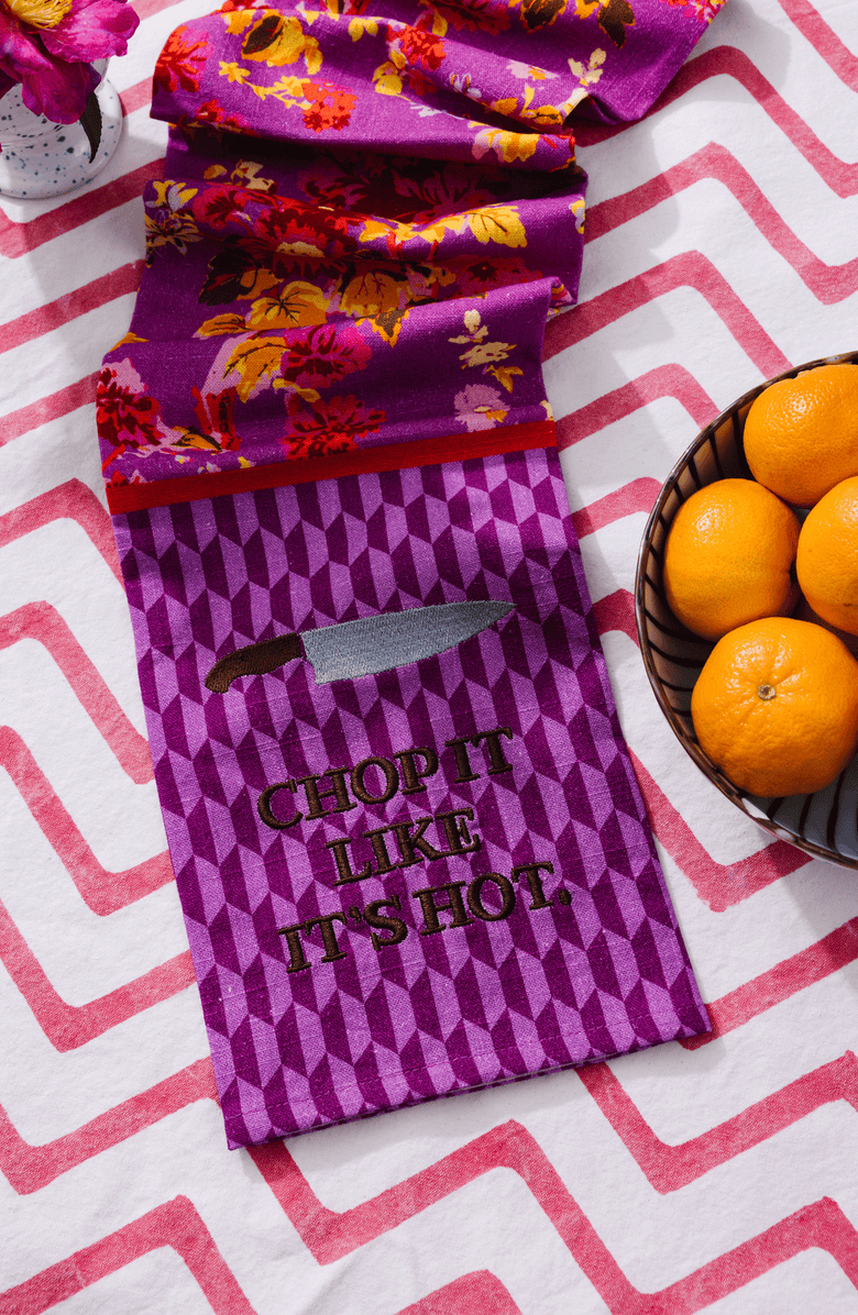 Furbish Chop it Like It's Hot Dish Towel, Alternate, color, Dark Purple