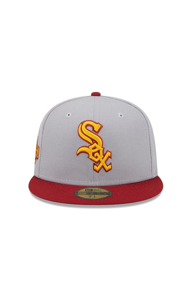 New Era Men's New Era Gray/Red Chicago White Sox Navy Undervisor 59FIFTY Fitted Hat, Alternate, color, Gray