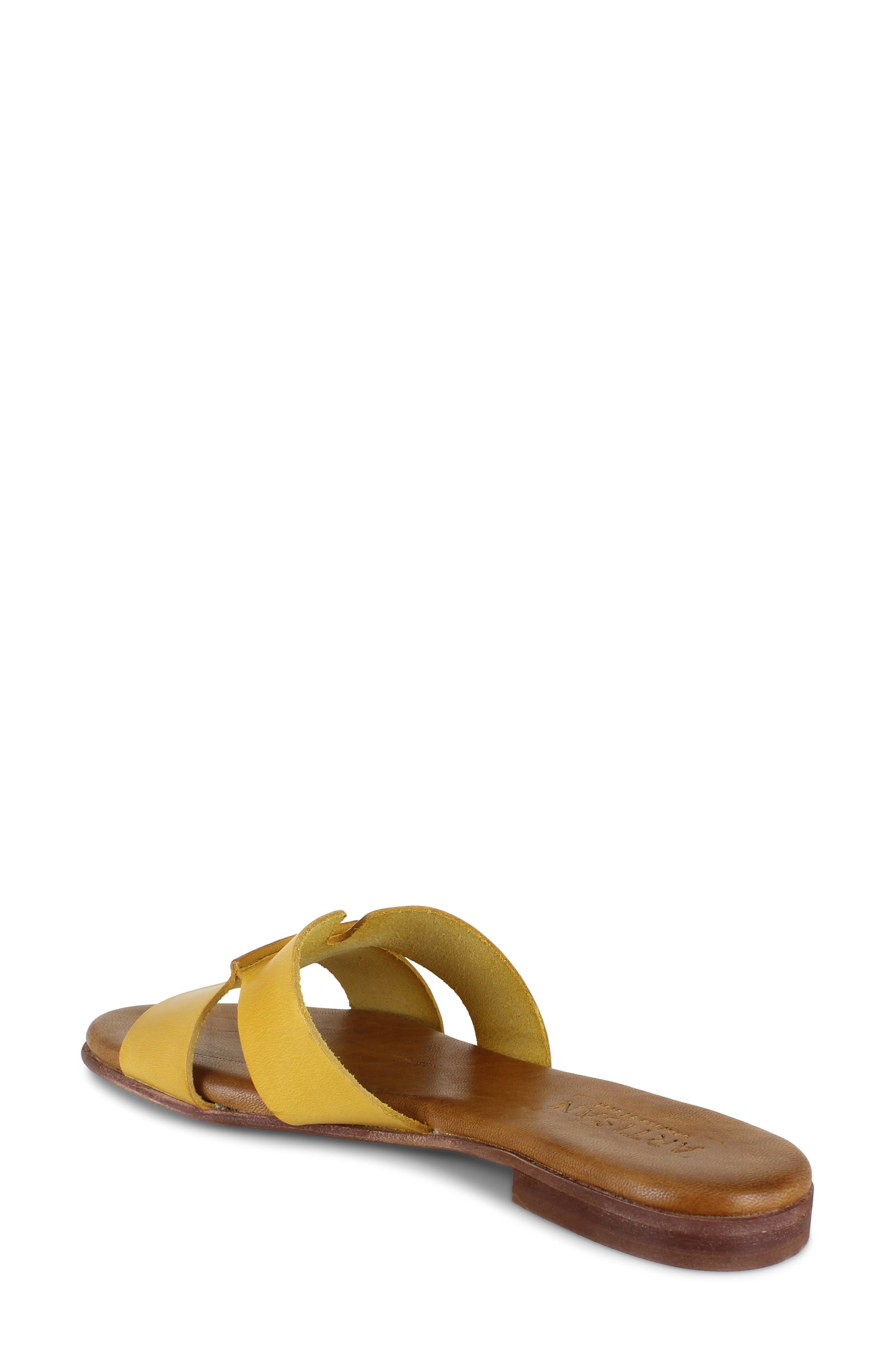 Allony Leather Flat, Alternate, color, MUSTARD LEATHER
