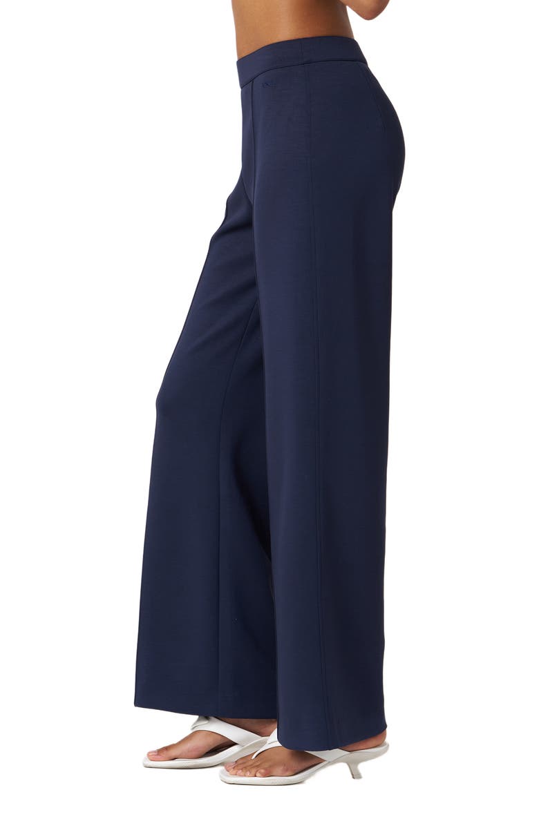 Rebody Active Madison Pintuck Wide Leg Scuba Knit Pant 30", Alternate, color, Cool Navy